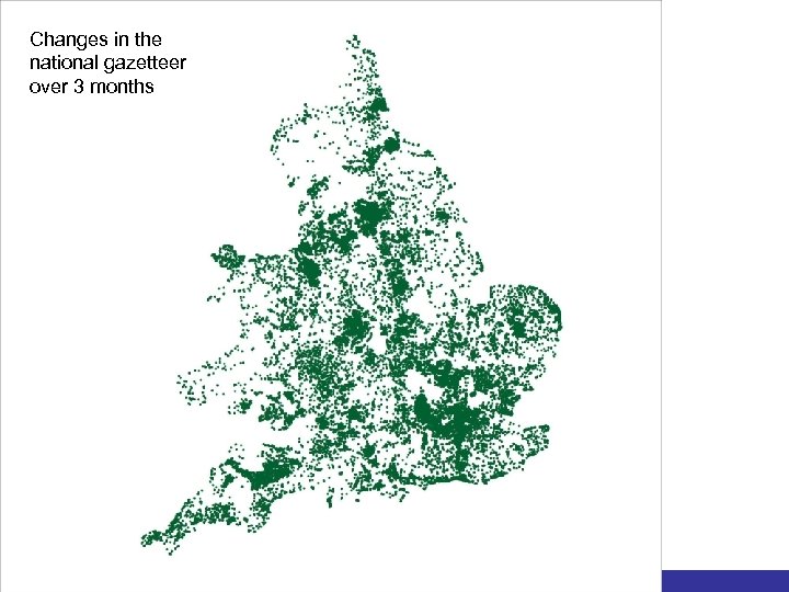 Changes in the national gazetteer over 3 months 