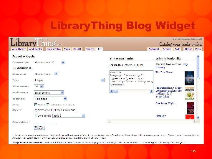 Library. Thing Blog Widget 145 