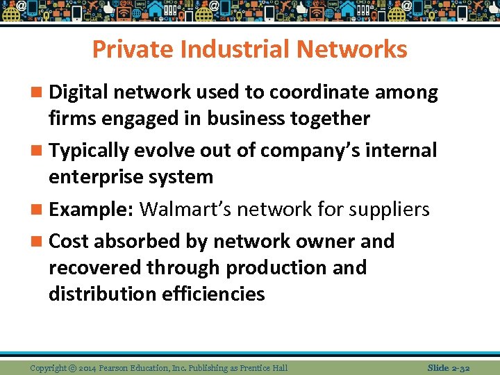 Private Industrial Networks n Digital network used to coordinate among firms engaged in business
