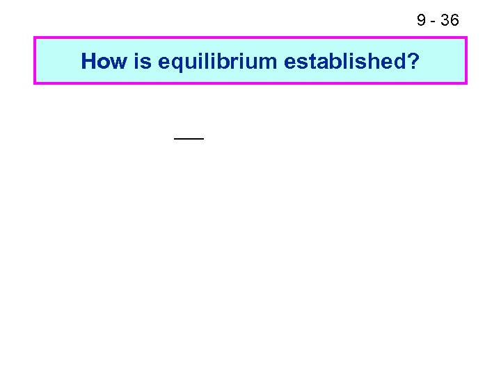 9 - 36 How is equilibrium established? 