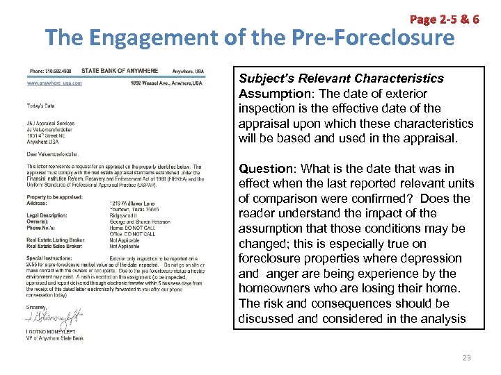 Page 2 -5 & 6 The Engagement of the Pre-Foreclosure Subject’s Relevant Characteristics Assumption: