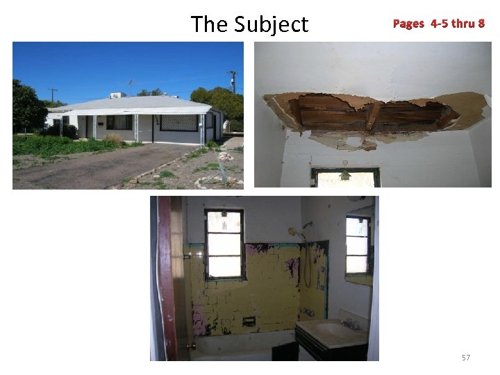 The Subject Pages 4 -5 thru 8 57 