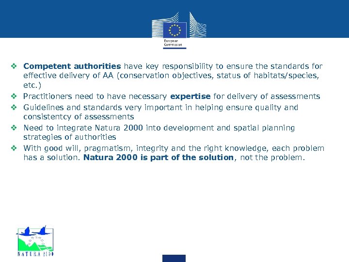 v Competent authorities have key responsibility to ensure the standards for effective delivery of