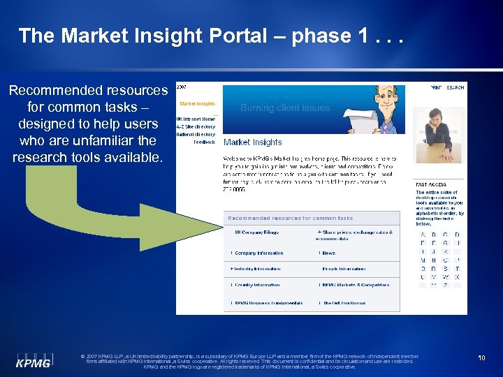The Market Insight Portal – phase 1. . . Recommended resources for common tasks