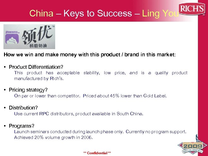 China – Keys to Success – Ling You How we win and make money