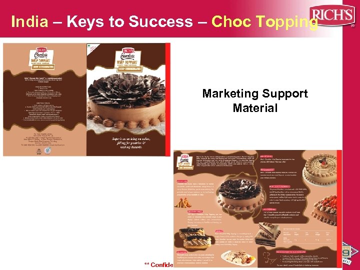 India – Keys to Success – Choc Topping Marketing Support Material ** Confidential **