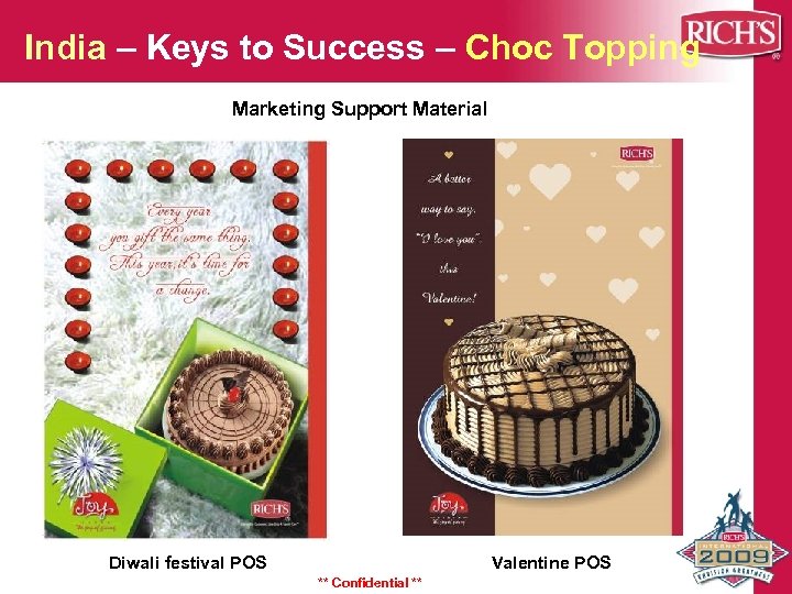 India – Keys to Success – Choc Topping Marketing Support Material Diwali festival POS