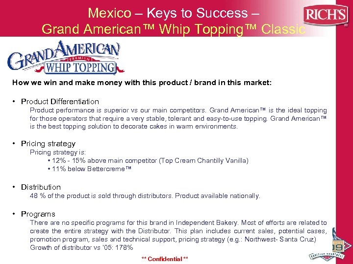 Mexico – Keys to Success – Grand American™ Whip Topping™ Classic How we win