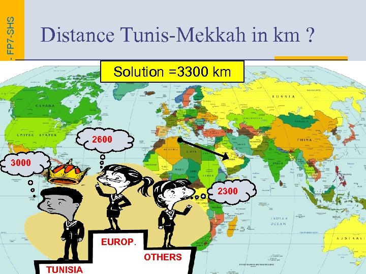 EUROBROADMAP PROJECT - FP 7 -SHS Distance Tunis-Mekkah in km ? Solution =3300 km