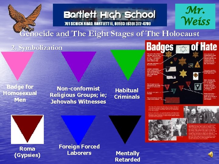 Mr. Weiss Genocide and The Eight Stages of The Holocaust 2. Symbolization Badge for