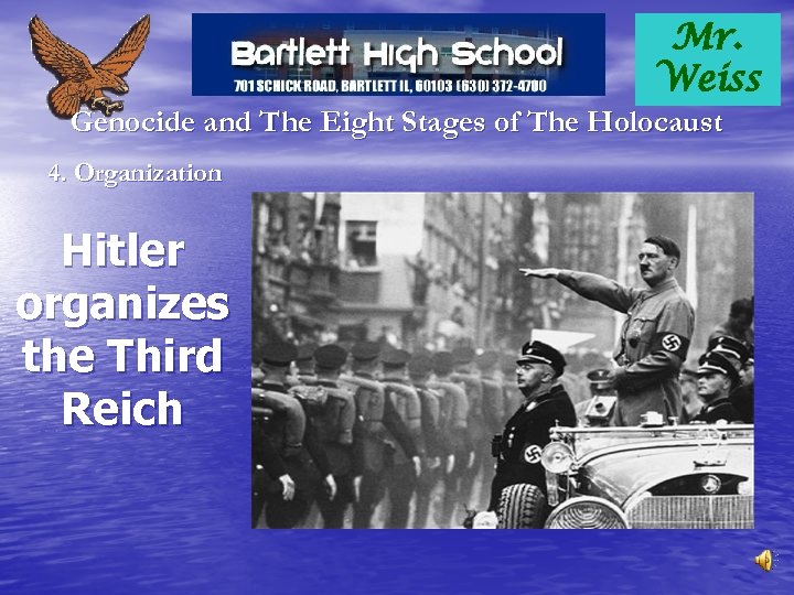 Mr. Weiss Genocide and The Eight Stages of The Holocaust 4. Organization Hitler organizes
