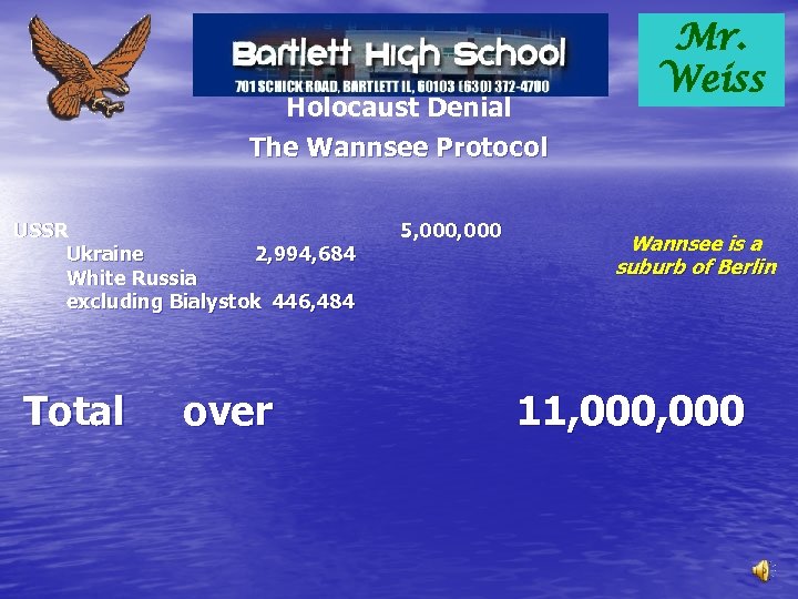 Mr. Weiss Holocaust Denial The Wannsee Protocol USSR Ukraine 2, 994, 684 White Russia