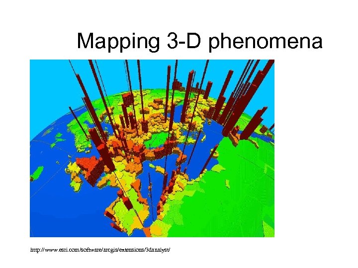 Mapping 3 -D phenomena http: //www. esri. com/software/arcgis/extensions/3 danalyst/ 