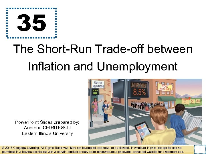 35 The Short-Run Trade-off between Inflation and Unemployment Power. Point Slides prepared by: Andreea