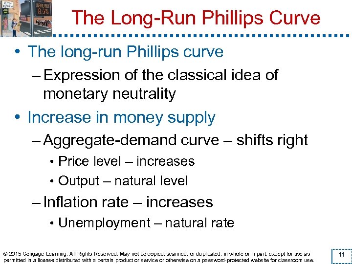 The Long-Run Phillips Curve • The long-run Phillips curve – Expression of the classical