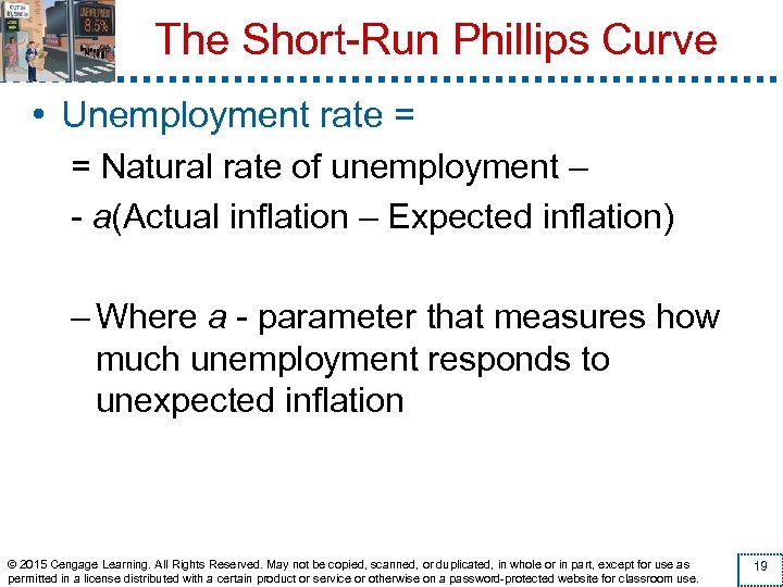 The Short-Run Phillips Curve • Unemployment rate = = Natural rate of unemployment –