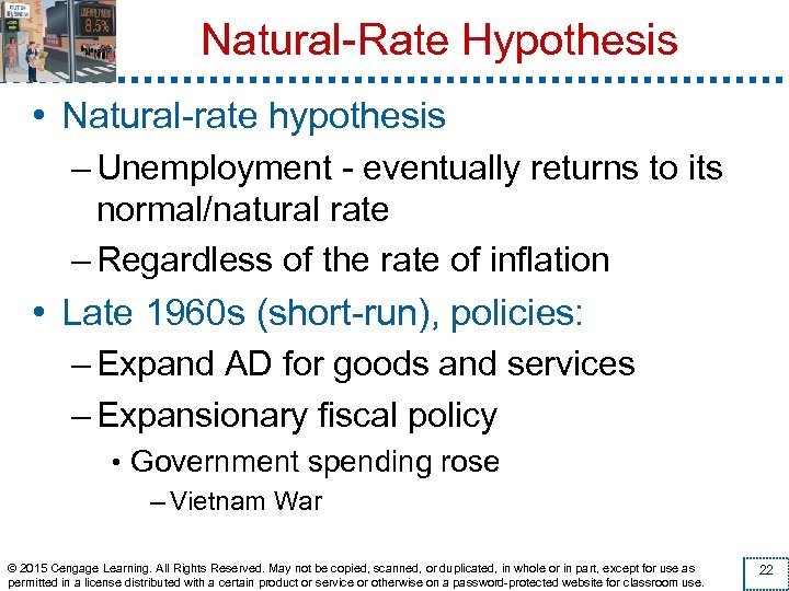 Natural-Rate Hypothesis • Natural-rate hypothesis – Unemployment - eventually returns to its normal/natural rate