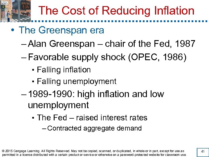 The Cost of Reducing Inflation • The Greenspan era – Alan Greenspan – chair