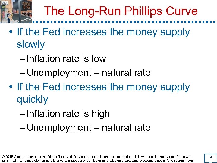 The Long-Run Phillips Curve • If the Fed increases the money supply slowly –