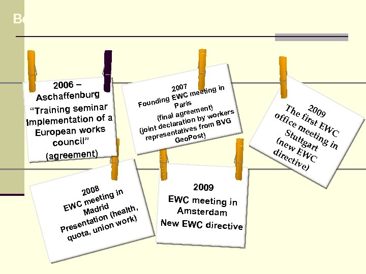 Betriebspolitik Fachgruppe 2 2006 – Aschaffenburg r “Training semina fa Implementation o European works