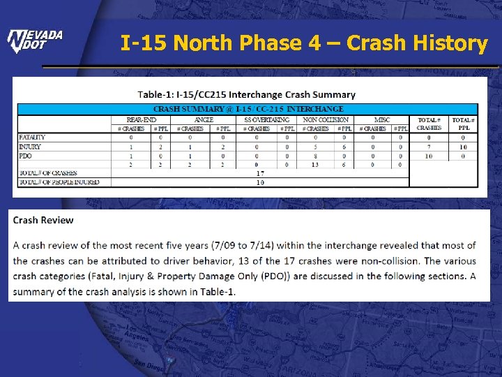 I-15 North Phase 4 – Crash History 