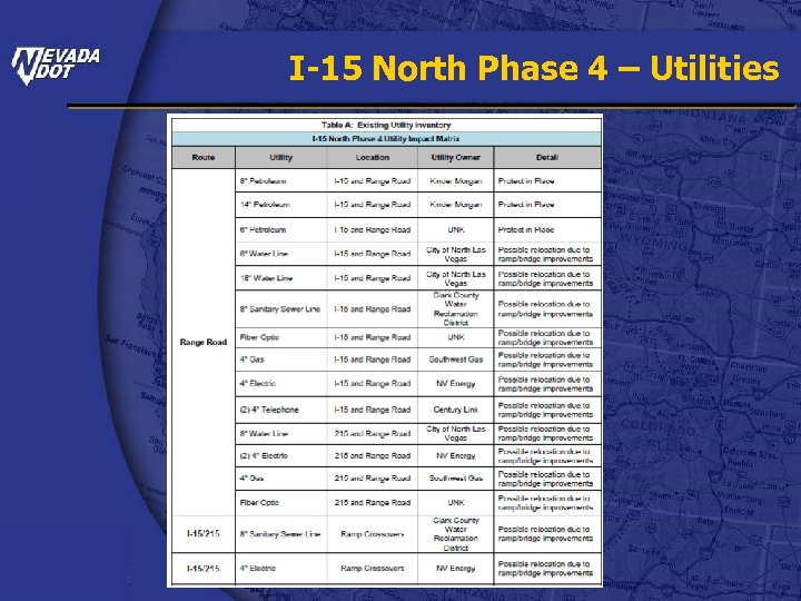 I-15 North Phase 4 – Utilities 