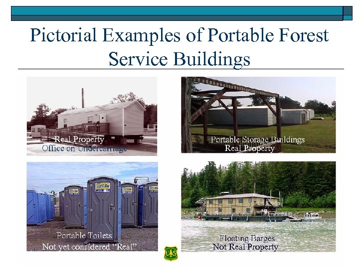 Pictorial Examples of Portable Forest Service Buildings Real Property Barn Real Property Vault Toilet
