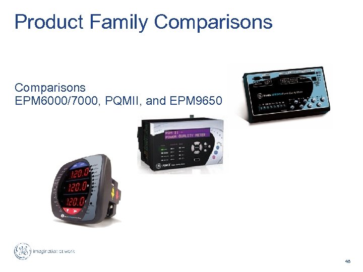 Product Family Comparisons EPM 6000/7000, PQMII, and EPM 9650 48 