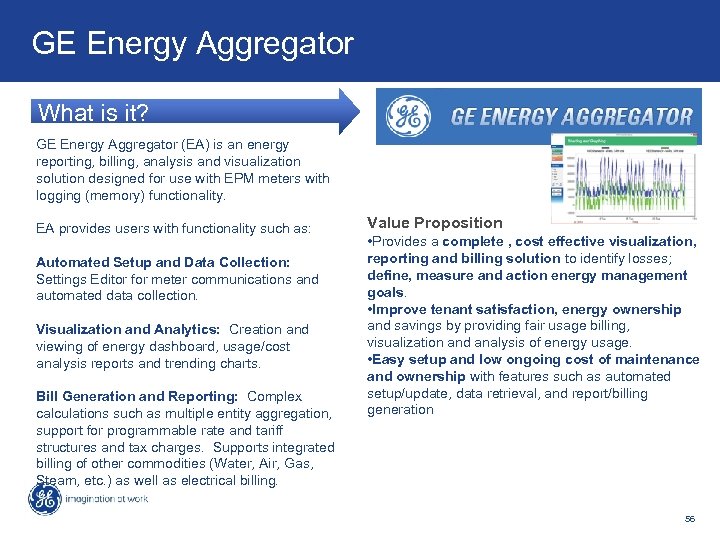 GE Energy Aggregator What is it? GE Energy Aggregator (EA) is an energy reporting,
