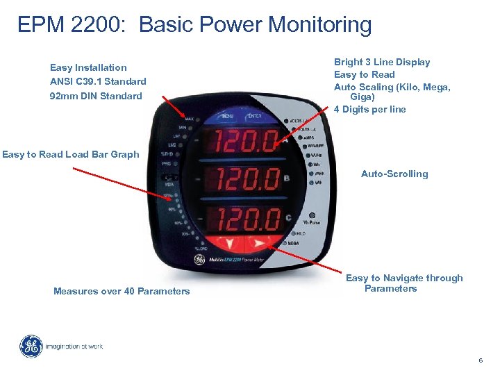 EPM 2200: Basic Power Monitoring Easy Installation ANSI C 39. 1 Standard 92 mm
