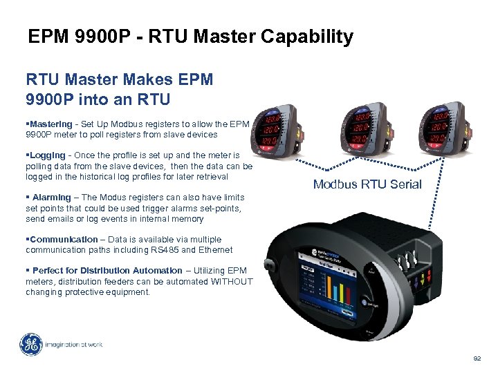 EPM 9900 P - RTU Master Capability RTU Master Makes EPM 9900 P into