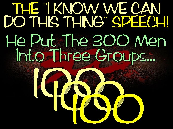 , , THE I KNOW WE CAN , , DO THIS THING SPEECH! He