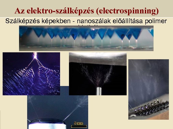 Az elektro-szálképzés (electrospinning) Szálképzés képekben - nanoszálak előállítása polimer oldatból 