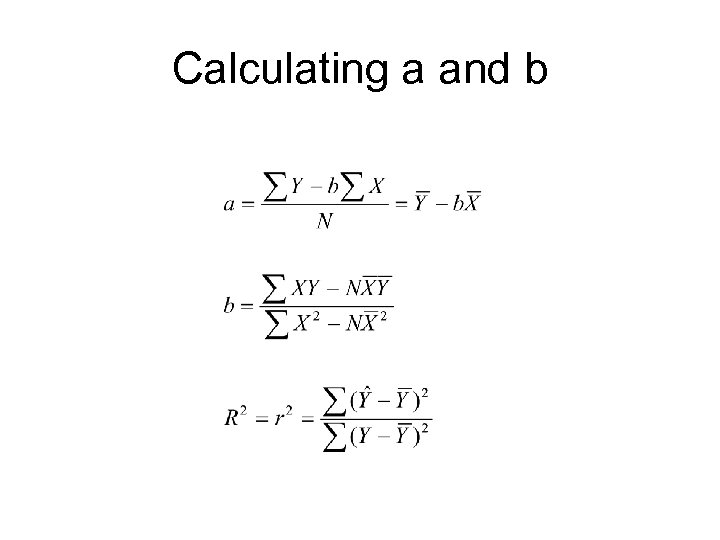 Calculating a and b 
