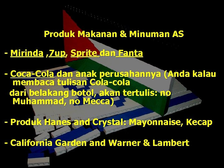 Produk Makanan & Minuman AS - Mirinda , 7 up, Sprite dan Fanta -