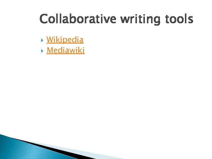 Collaborative writing tools Wikipedia Mediawiki 