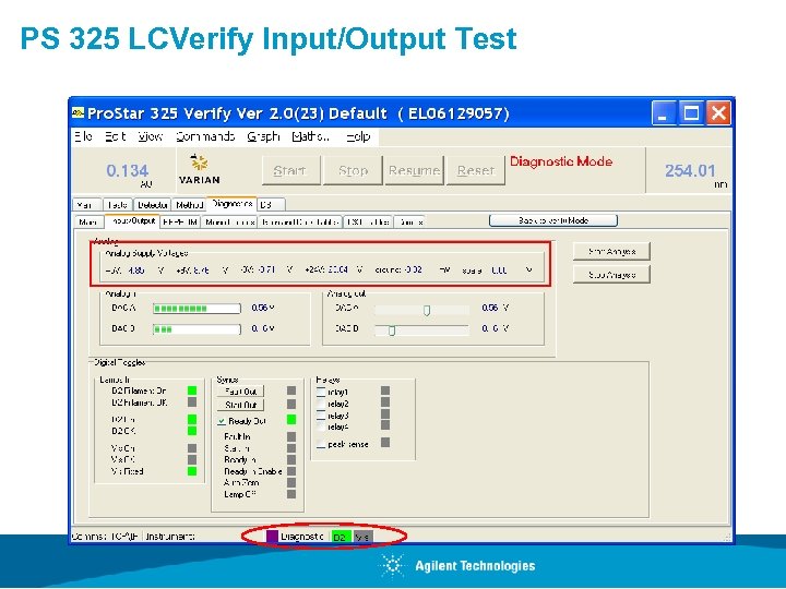 PS 325 LCVerify Input/Output Test 