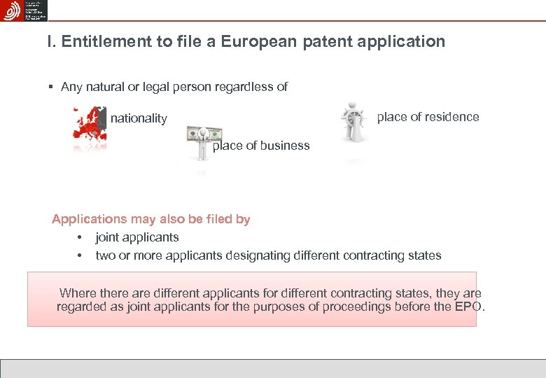 I. Entitlement to file a European patent application § Any natural or legal person