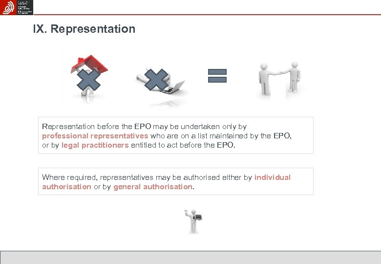 IX. Representation before the EPO may be undertaken only by professional representatives who are