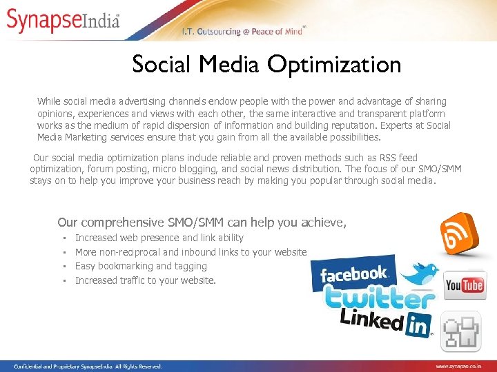 Social Media Optimization While social media advertising channels endow people with the power and