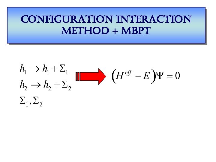 configuration interaction method + mbpt 