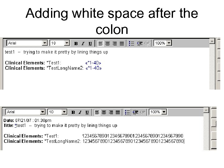 Adding white space after the colon 