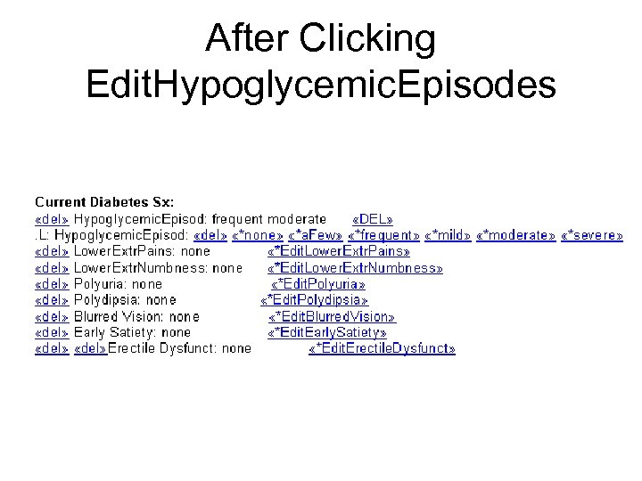 After Clicking Edit. Hypoglycemic. Episodes 