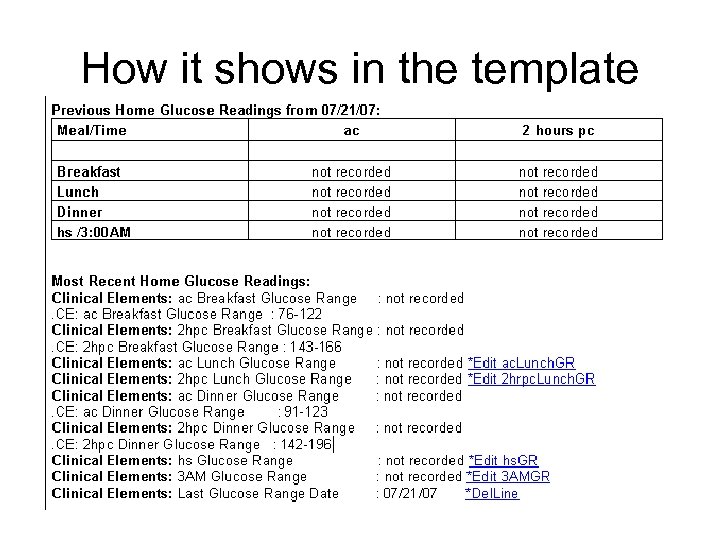 How it shows in the template 