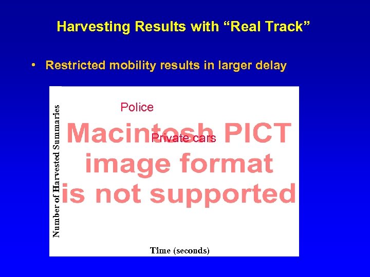 Harvesting Results with “Real Track” Number of Harvested Summaries • Restricted mobility results in