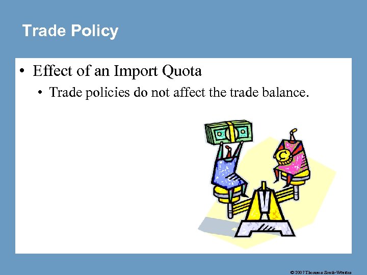 Trade Policy • Effect of an Import Quota • Trade policies do not affect
