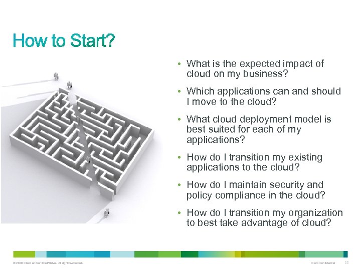  • What is the expected impact of cloud on my business? • Which