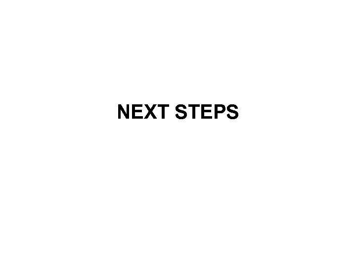 NEXT STEPS 