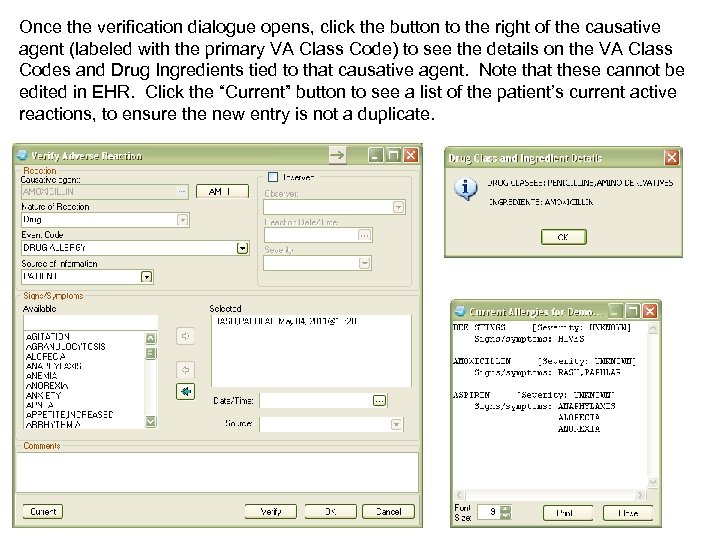 Once the verification dialogue opens, click the button to the right of the causative