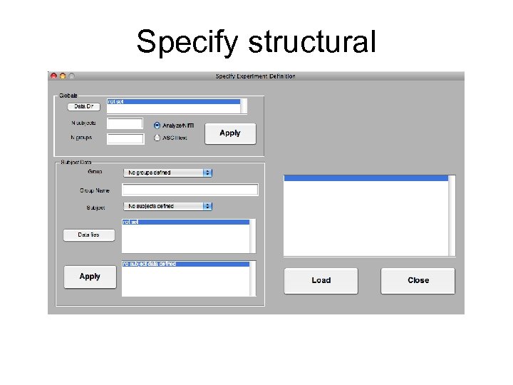 Specify structural 